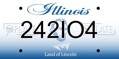 242IO4 Illinois License Plate