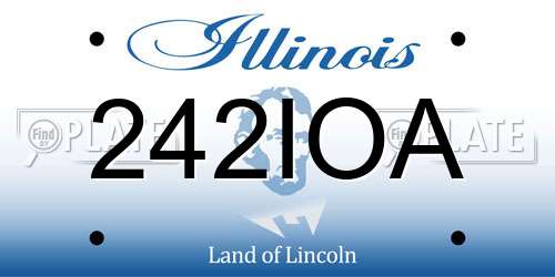 242IOA Illinois License Plate