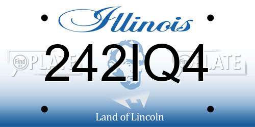 242IQ4 Illinois License Plate