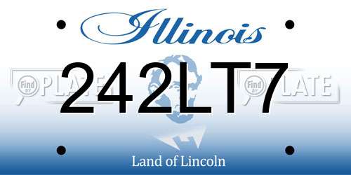 242LT7 Illinois License Plate