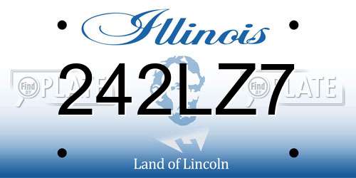242LZ7 Illinois License Plate