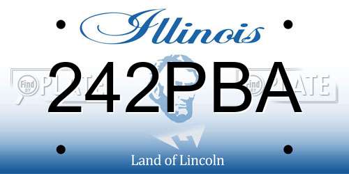 242PBA Illinois License Plate