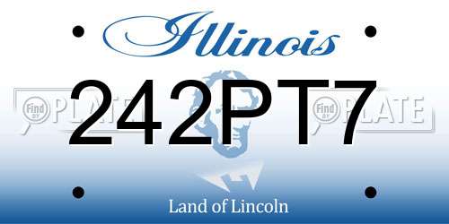 242PT7 Illinois License Plate