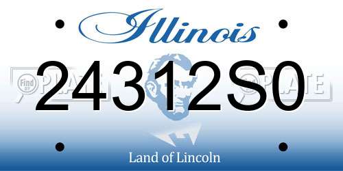 24312S0 Illinois License Plate