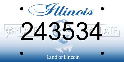 243534 Illinois License Plate
