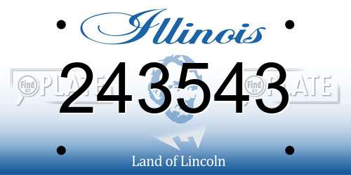 243543 Illinois License Plate