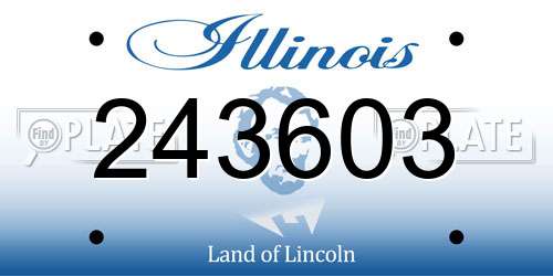 243603 Illinois License Plate