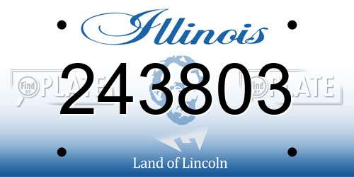 243803 Illinois License Plate