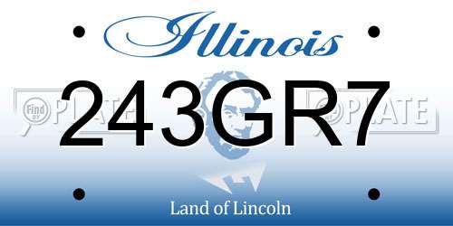 243GR7 Illinois License Plate