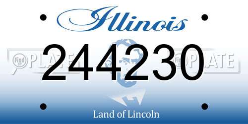 244230 Illinois License Plate