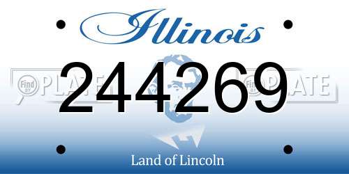 244269 Illinois License Plate