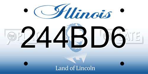 244BD6 Illinois License Plate