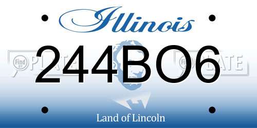 244BO6 Illinois License Plate
