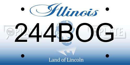 244BOG Illinois License Plate