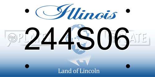 244S06 Illinois License Plate