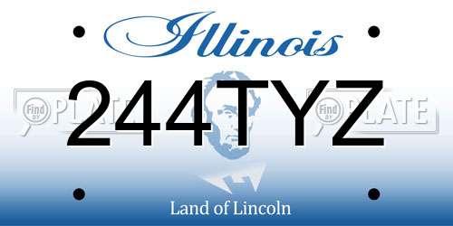 244TYZ Illinois License Plate