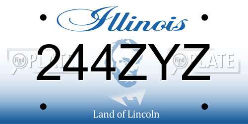 244ZYZ Illinois License Plate