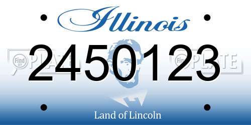 2450123 Illinois License Plate