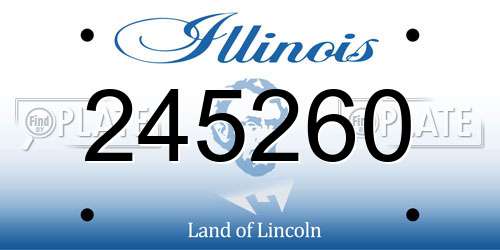 245260 Illinois License Plate