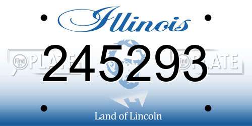 245293 Illinois License Plate