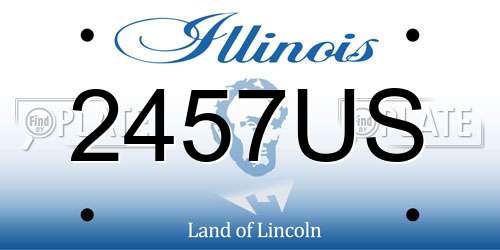 2457US Illinois License Plate