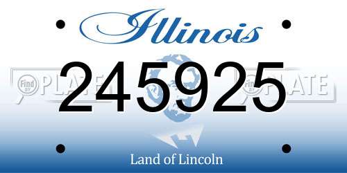 245925 Illinois License Plate