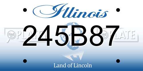 245B87 Illinois License Plate