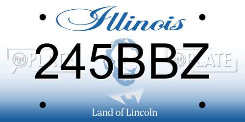 245BBZ Illinois License Plate