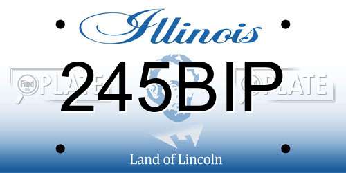 245BIP Illinois License Plate