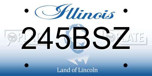 245BSZ Illinois License Plate