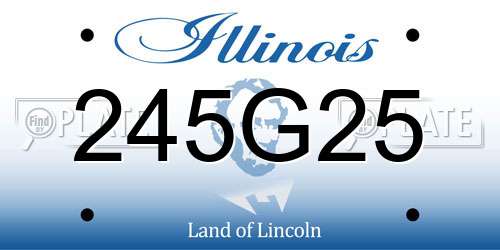 245G25 Illinois License Plate