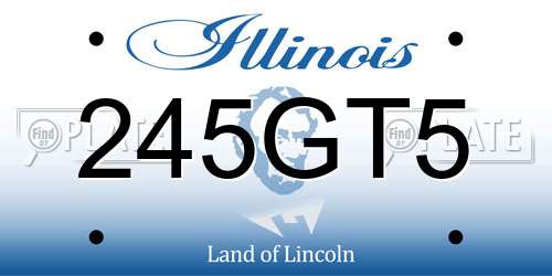 245GT5 Illinois License Plate