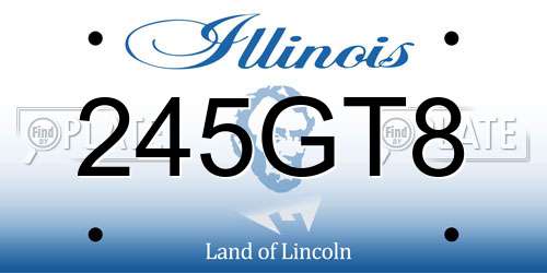 245GT8 Illinois License Plate