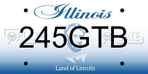 245GTB Illinois License Plate