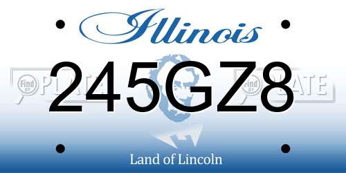 245GZ8 Illinois License Plate