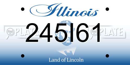 245I61 Illinois License Plate