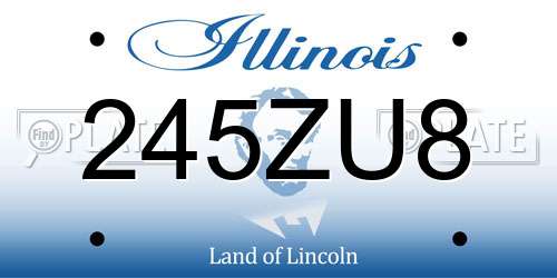 245ZU8 Illinois License Plate