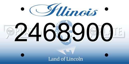 2468900 Illinois License Plate