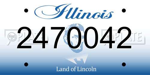 2470042 Illinois License Plate