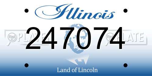 247074 Illinois License Plate