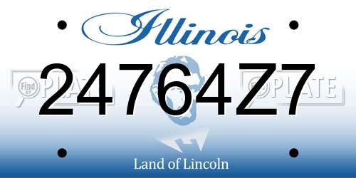 24764Z7 Illinois License Plate