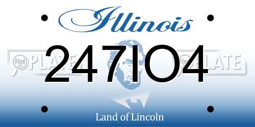 247IO4 Illinois License Plate
