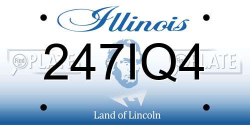 247IQ4 Illinois License Plate