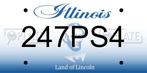 247PS4 Illinois License Plate