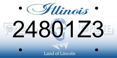 24801Z3 Illinois License Plate
