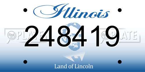 248419 Illinois License Plate