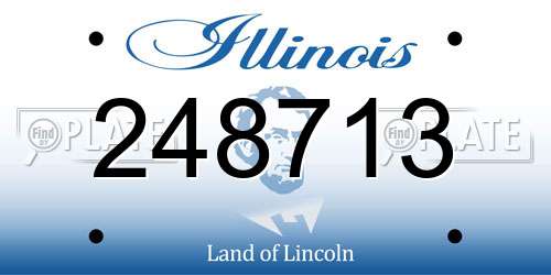 248713 Illinois License Plate