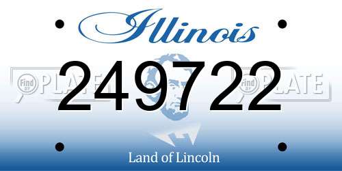 249722 Illinois License Plate