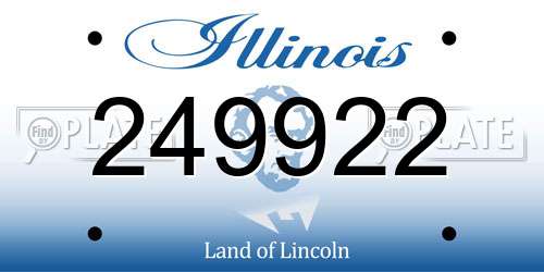 249922 Illinois License Plate