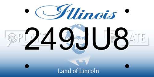 249JU8 Illinois License Plate